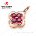 Joyería de oro quatrefoil forma ruby ​​18k colgante